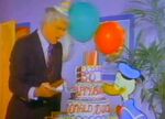 Dick Van Dyke serves Donald a bit of cake on his birthday (from Donald Duck's 50th Birthday).