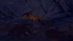 Simba running towards his parents