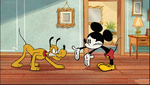 Pluto angry to Mickey