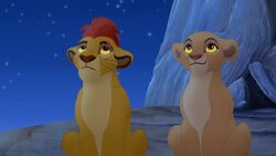 A young adult Kiara with her teenage brother, Kion at the end of The Lion Guard.