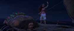 Moana learns to sail