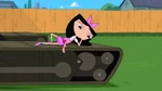 Isabella on the ATV Phineas and Ferb made