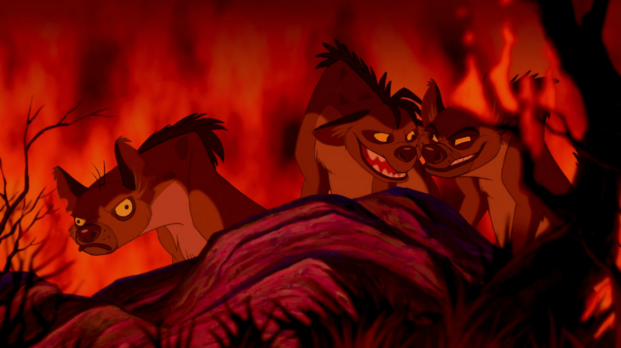 rafiki fighting hyenas