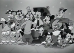 Clara Cluck amongst charaters in the "Four Tales on a Mouse" episode of Disneyland.