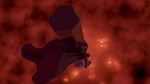 Judge Claude Frollo falls to his fiery demise