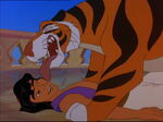 Rajah is very happy to see Aladdin