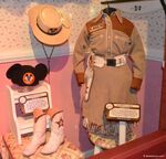 On display in Walt Disney: One Man's Dream at Disney's Hollywood Studios is Karen Pendleton's "Talent Roundup" cowgirl outfit from the Mickey Mouse Club. Included is her original dress, boot, and cowgirl hat. Also included is her Mickey Mouse Ears hat.