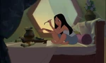 Mulan preparing her cheat sheet.