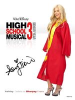 Sharpay in the promotional poster for "High School Musical Senior Year"