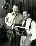 Nash with Walt Disney recording dialogue at the Disney Studios.