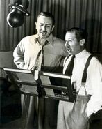 Nash with Walt Disney recording their lines at the Disney Studios