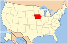 Iowa na mapie.