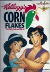 Aladdin and Jasmine in the Kellogg's Corn Flakes Cereal Box.