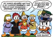 Young Daphne and her family in The Invader of Fort Duckburg.