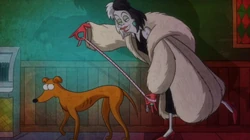 Cruella with Santa's Little Helper in Plusaversary.