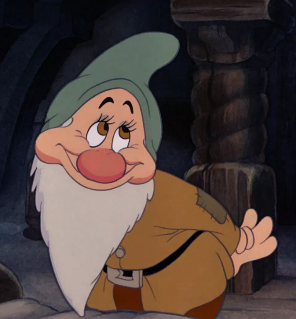Bashful is one of the seven dwarfs in Disney's 1937 animated featu...