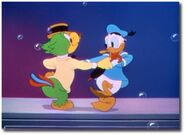 Donald and José dancing to the samba.