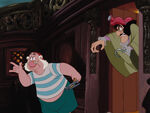 Hook about to do something to Smee...