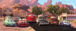 Red and the others, saddened by Lightning McQueen's departure