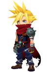 Cloud en Kingdom Hearts χ.