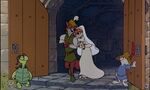 Robin Hood and Maid Marian get married.