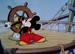 Boat Builders scene Mickey steers wheel