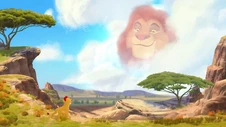 Kion praat met Mufasa