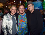 John Lasseter with Ellen DeGeneres Albert Brooks Finding Dory premiere
