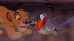 Pocked on the nose for calling Zazu “Banana beak.”