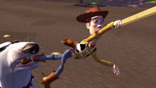Toy Story - Scud biting Woody's foot