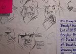 Sketches of Beast by his animator, Glen Keane.