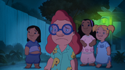 Mertle in her Pyjamas with Yuki, Elena and Teresa