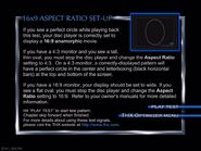 16x9 Aspect Ratio Set-Up menu