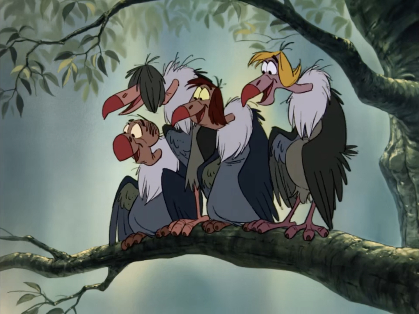 El libro de la selva, en el árbol de (l-r): Kaa, Buzzie, Ziggy, mareado,  colgajos (l-r): mono, el Rey Louie, Shere Khan, Mowgli, Bagheera Fotografía  de stock - Alamy