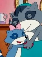 Pinch and Wanda Raccoon hugging