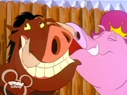 Sharla kissing Pumbaa