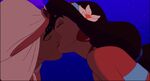 Jasmine and Aladdin's first kiss