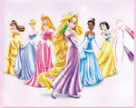 Rapunzel with the more popular Disney Princesses.