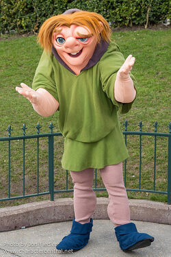 Quasimodo, posing for a photo at one of the Disney parks.
