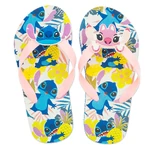 Stitch flip flops with Angel's face on the right foot strap
