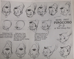 An early scale model sheet of Pinocchio (1938).