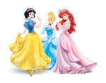 Snow White, Cinderella, and Ariel