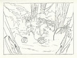 Layout art of Kirby with the gang in the woods by Kevin Richardson