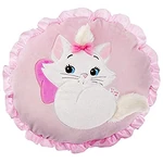 A cushion with Marie sewn onto it.