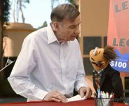 Richard M. Sherman with Walter in Disney Drive-On with The Muppets