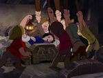 The Seven Dwarfs discover Snow White