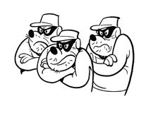 Original art of the Beagle Boys in "Sock Burglar", by Stephen DeStefano.