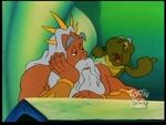 He tells King Triton that Sebastian is coming...