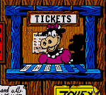 Clarabell serves as the ticket vendor
