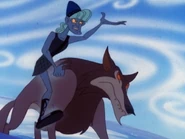 Loki riding Fenrir